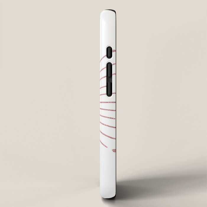 Sunburst Rose Quartz Elegance on White iPhone Case Gallery Image 2