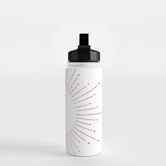 Sunburst Rose Quartz Elegance on White Water Bottle Gallery Image 2