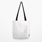 Sunburst Rose Quartz Elegance on White Tote Bag Gallery Image 2