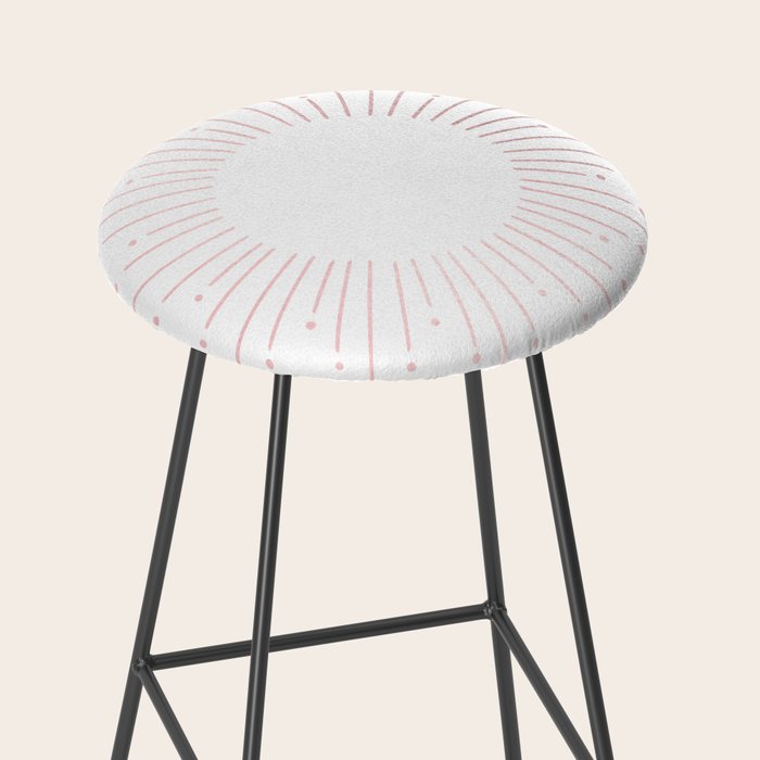 Sunburst Rose Quartz Elegance on White Stool Gallery Image 2