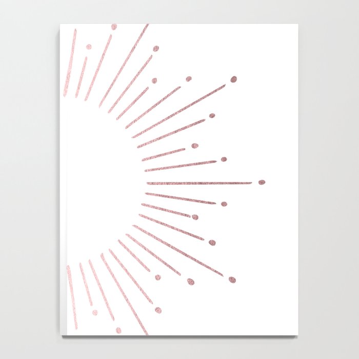 Sunburst Rose Quartz Elegance on White Notebook Gallery Image 4