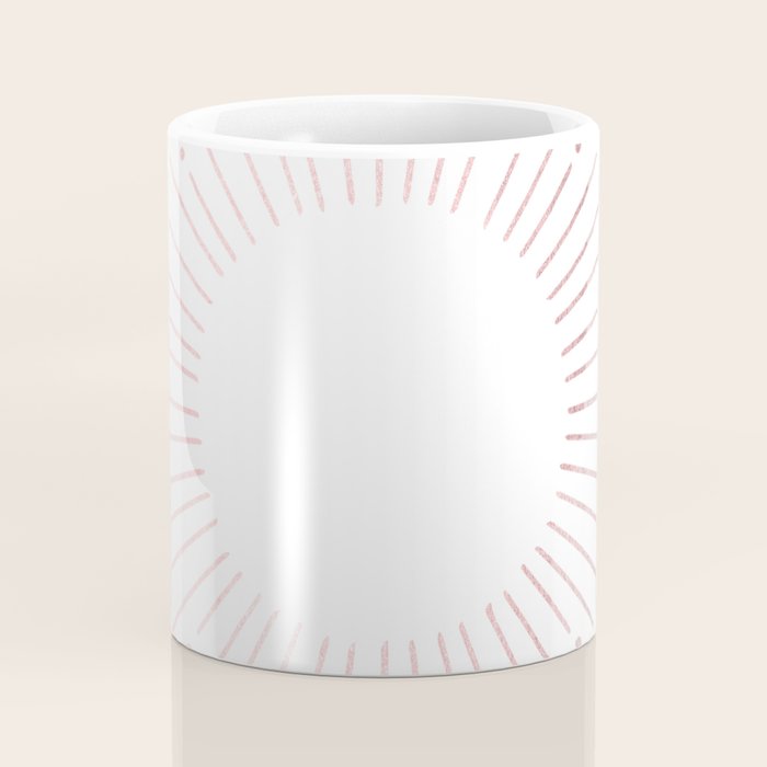 Sunburst Rose Quartz Elegance on White Coffee Mug Gallery Image 4