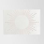 Sunburst Rose Quartz Elegance on White Rug Gallery Image 2