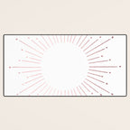 Sunburst Rose Quartz Elegance on White Desk Mat Gallery Image 3