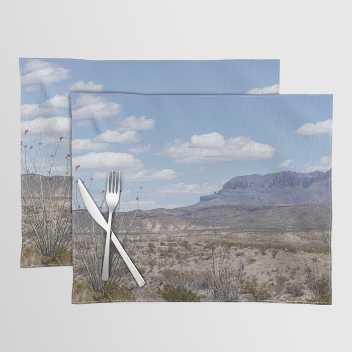 Ocotillo In Bloom at Big Bend National Park Photography Print Placemat Gallery Image 1