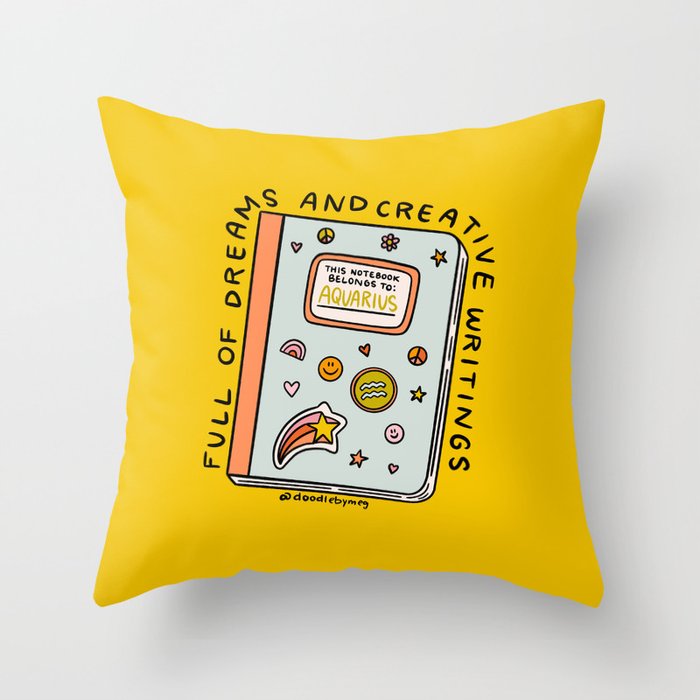 Aquarius Notebook Throw Pillow Gallery Image 6