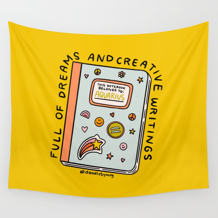 Aquarius Notebook Wall Tapestry Gallery Image 4