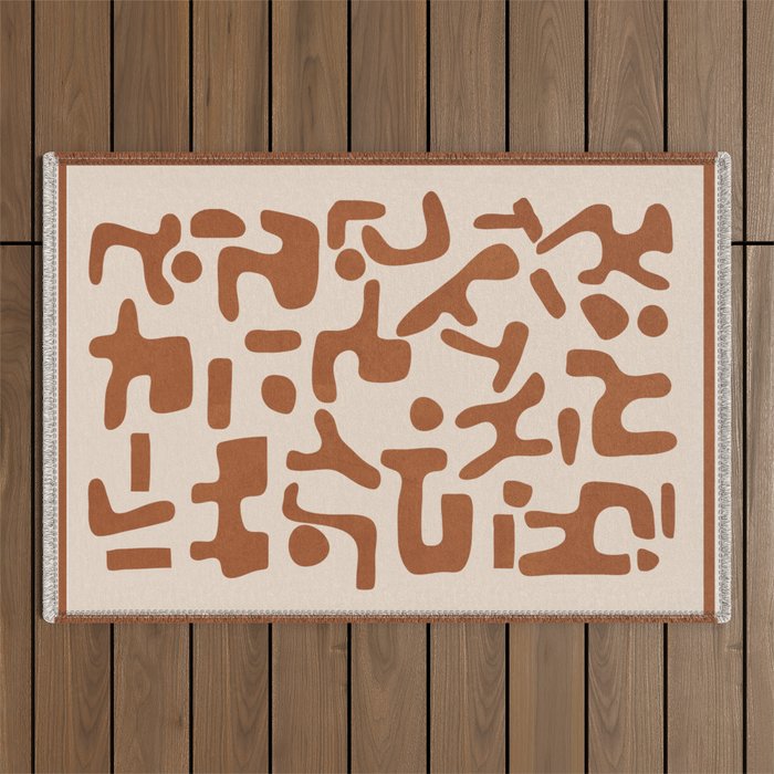 Organic Contemporary Modern Shapes 07 Outdoor Rug Gallery Image 1