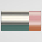 Color Block Line Abstract V Colorful Retro Desk Mat Gallery Image 3
