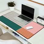 Color Block Line Abstract V Colorful Retro Desk Mat Gallery Image 2