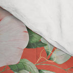 Peach Florals with Painted Speckles on Orange Coral Comforter Gallery Image 4