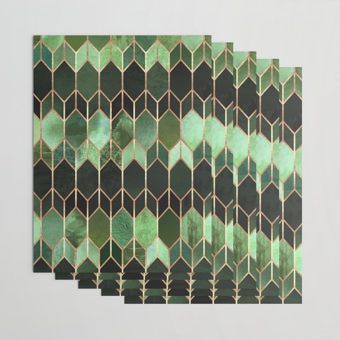 Stained Glass 5 - Forest Green Wrapping Paper Gallery Image 3