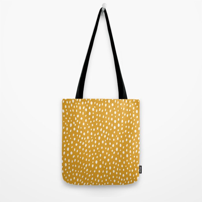 Yellow Polka Dot Spotted Pattern Abstract Print Dots Tote Bag Gallery Image 2
