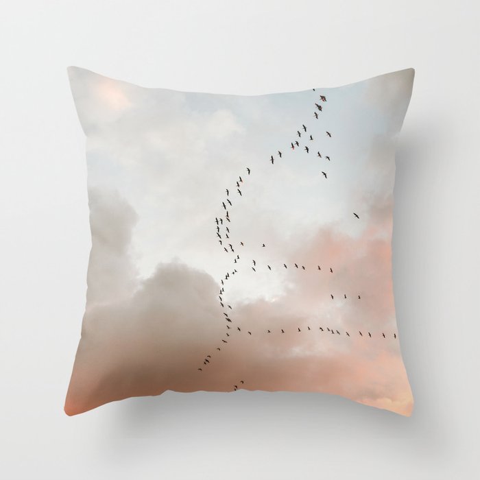 Birds of Paradise | Nosara Costa Rica Sunset Fine art photography print | Travel vibes Throw Pillow Gallery Image 1