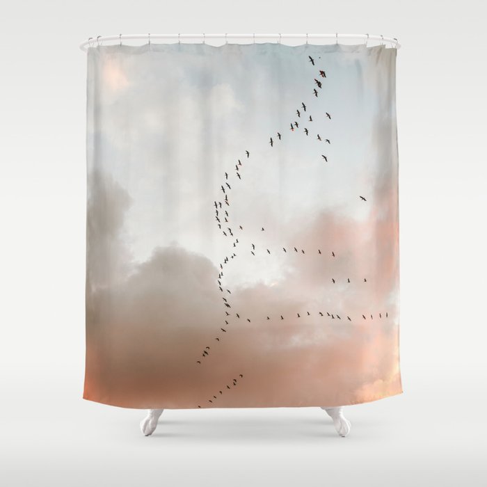 Birds of Paradise | Nosara Costa Rica Sunset Fine art photography print | Travel vibes Shower Curtain Gallery Image 1