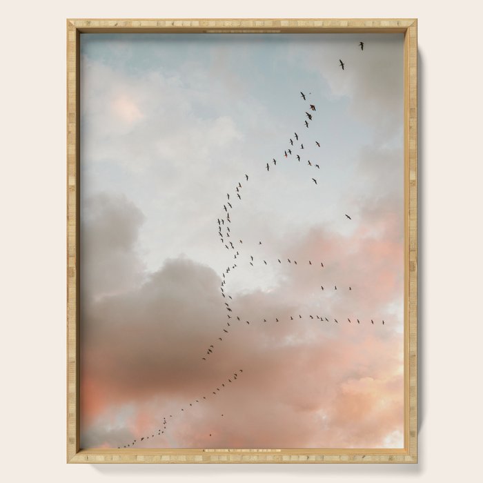 Birds of Paradise | Nosara Costa Rica Sunset Fine art photography print | Travel vibes Serving Tray Gallery Image 1