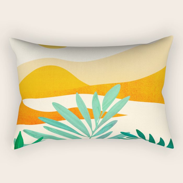 Golden Alpine Sunset Landscape Rectangular Pillow Gallery Image 1