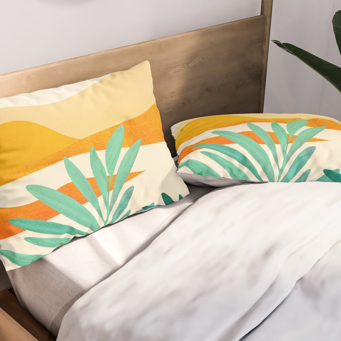 Golden Alpine Sunset Landscape Pillow Sham Gallery Image 2