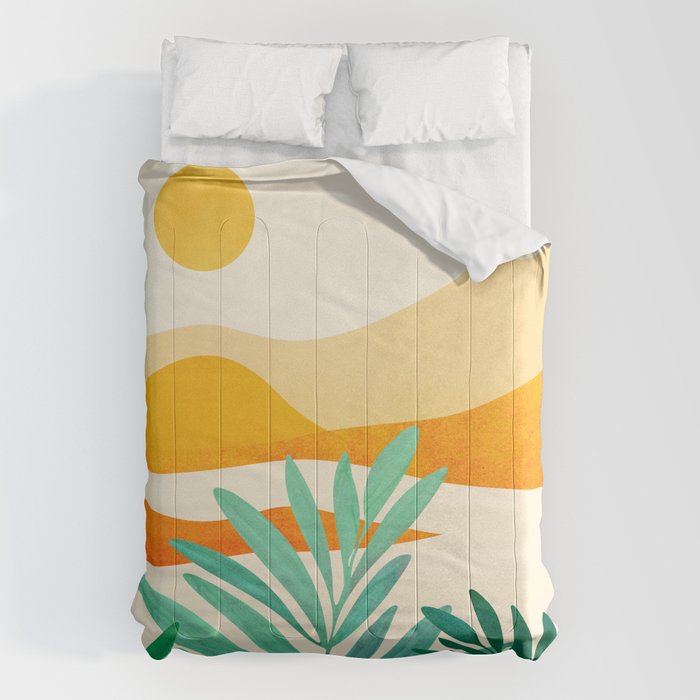 Golden Alpine Sunset Landscape Comforter Gallery Image 1