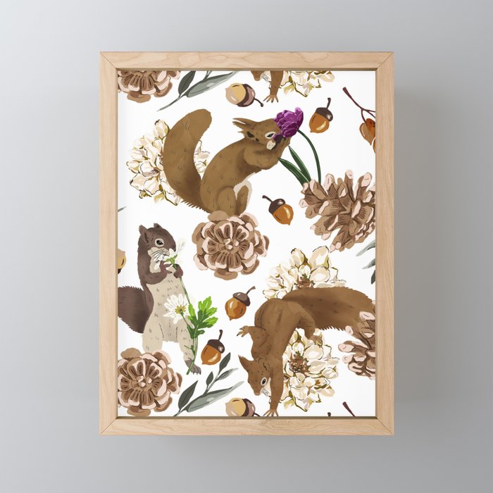 Flowering squirrel meadow Mini Art Print Gallery Image 1