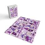 Let it gnome // monochromatic violet little Santa's helpers preparing for Christmas Jigsaw Puzzle Gallery Image 2
