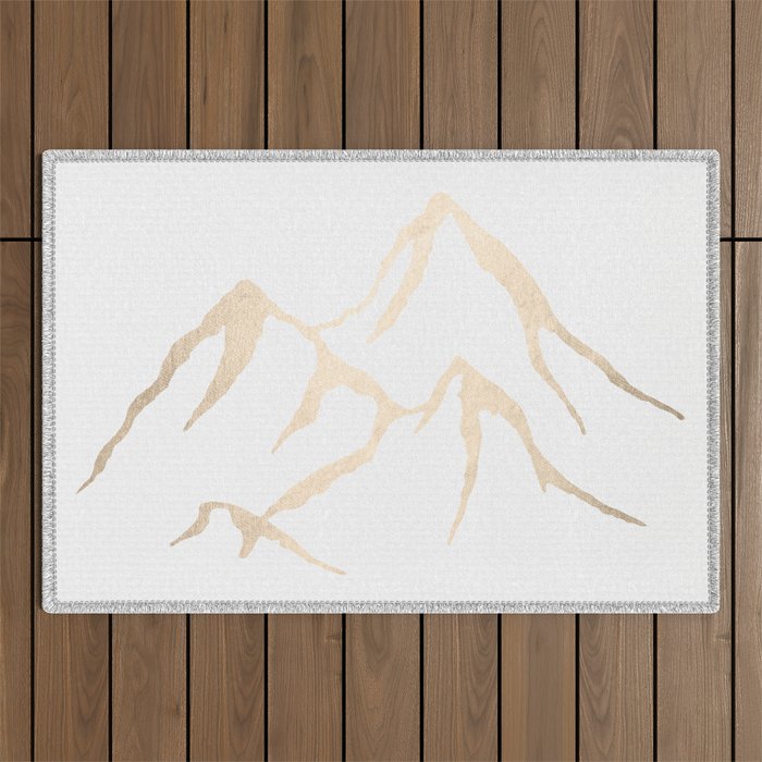 Adventure White Gold Mountains Outdoor Rug Gallery Image 1
