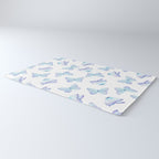 Lilac aqua blue watercolor hand painted butterfly Rug Gallery Image 3