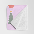 Christmas Tree Pattern on Pink Throw Blanket Gallery Image 3