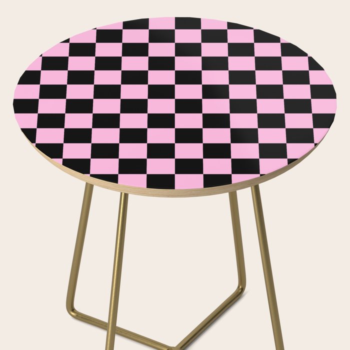 Checkered (Black & Pink Pattern) Side Table Gallery Image 2