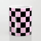Checkered (Black & Pink Pattern) Coffee Mug Gallery Image 4