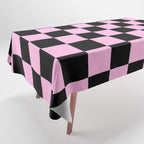 Checkered (Black & Pink Pattern) Tablecloth Gallery Image 1