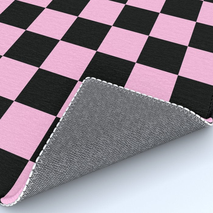 Checkered (Black & Pink Pattern) Rug Gallery Image 4