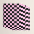 Checkered (Black & Pink Pattern) Wrapping Paper Gallery Image 3
