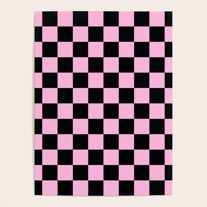 Checkered (Black & Pink Pattern) Poster Gallery Image 4