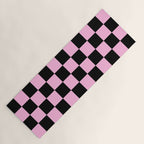 Checkered (Black & Pink Pattern) Yoga Mat Gallery Image 1
