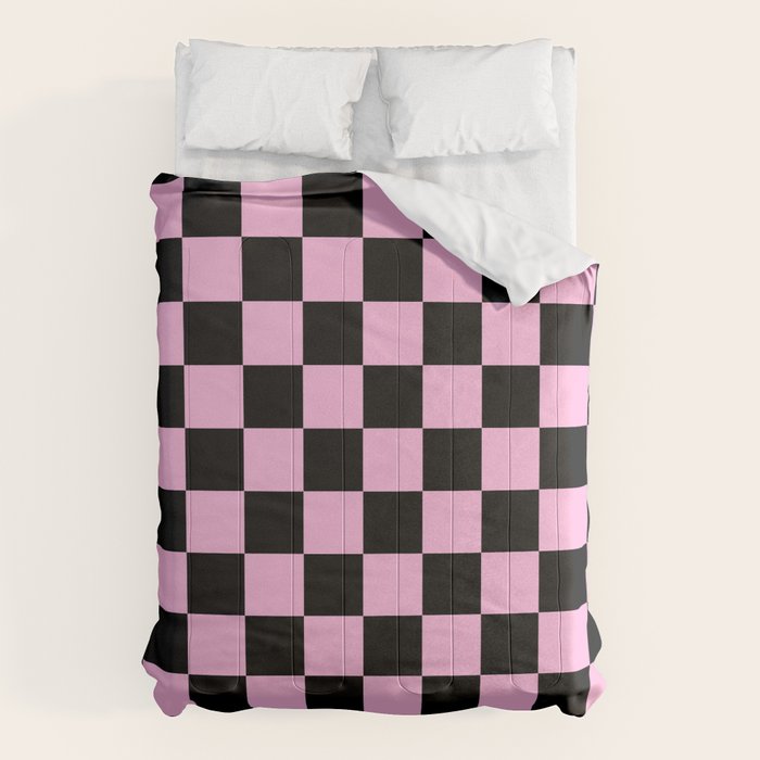 Checkered (Black & Pink Pattern) Comforter Gallery Image 6