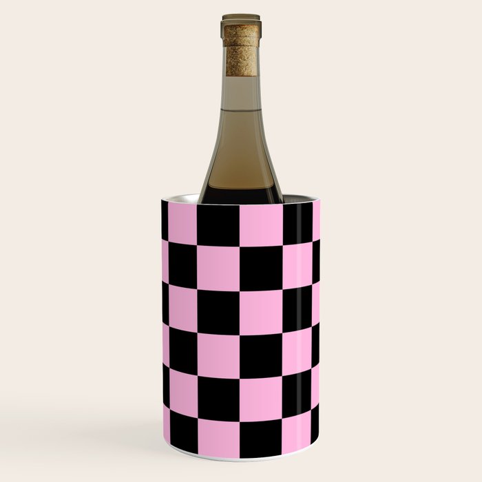 Checkered (Black & Pink Pattern) Wine Chiller Gallery Image 1