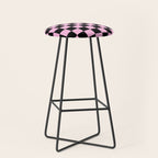 Checkered (Black & Pink Pattern) Stool Gallery Image 1