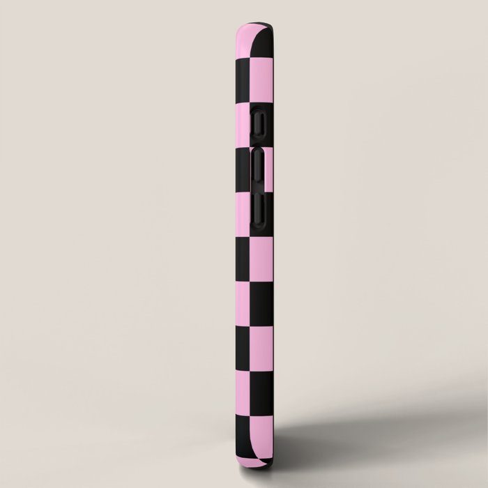 Checkered (Black & Pink Pattern) iPhone Case Gallery Image 2