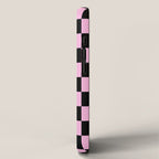 Checkered (Black & Pink Pattern) iPhone Case Gallery Image 2