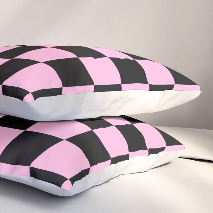 Checkered (Black & Pink Pattern) Pillow Sham Gallery Image 3