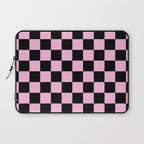 Checkered (Black & Pink Pattern) Laptop Sleeve Gallery Image 1