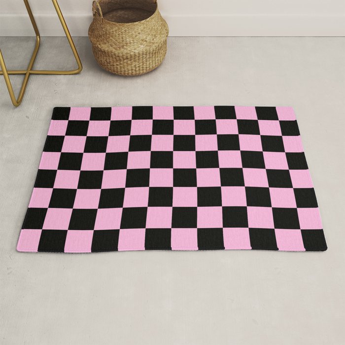 Checkered (Black & Pink Pattern) Rug Gallery Image 1