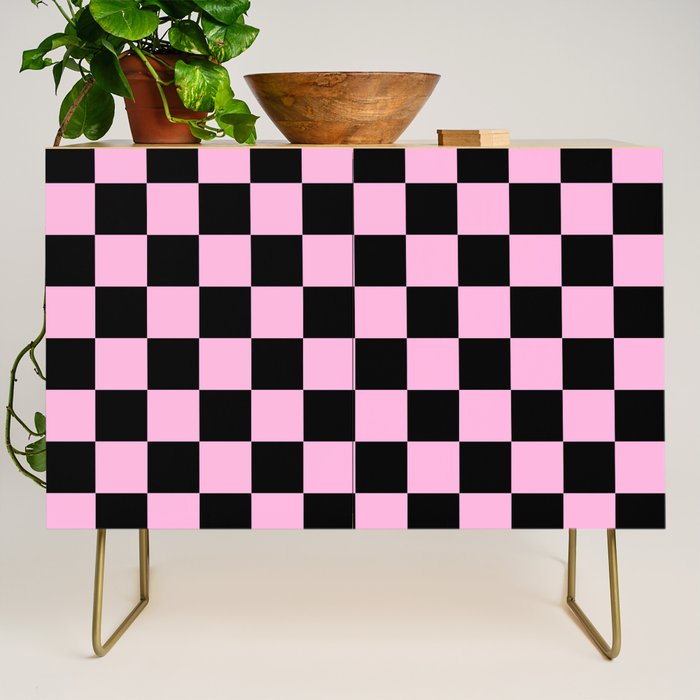 Checkered (Black & Pink Pattern) Credenza Gallery Image 1