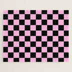 Checkered (Black & Pink Pattern) Jigsaw Puzzle Gallery Image 1