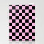 Checkered (Black & Pink Pattern) Stationery Card Gallery Image 2