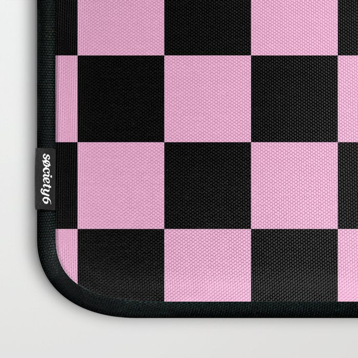 Checkered (Black & Pink Pattern) Laptop Sleeve Gallery Image 3