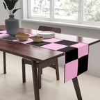 Checkered (Black & Pink Pattern) Table Runner Gallery Image 2