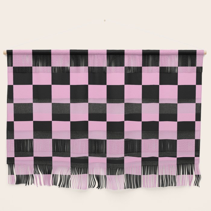 Checkered (Black & Pink Pattern) Wall Hanging Gallery Image 1