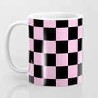 Checkered (Black & Pink Pattern) Coffee Mug Gallery Image 3